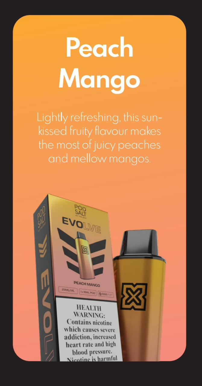 Pod Salt Evolve 6000 Puffs Peach Mango