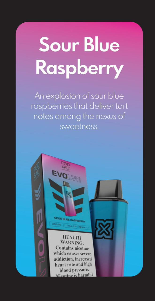 Pod Salt Evolve 6000 Puffs Sour Blue Raspberry