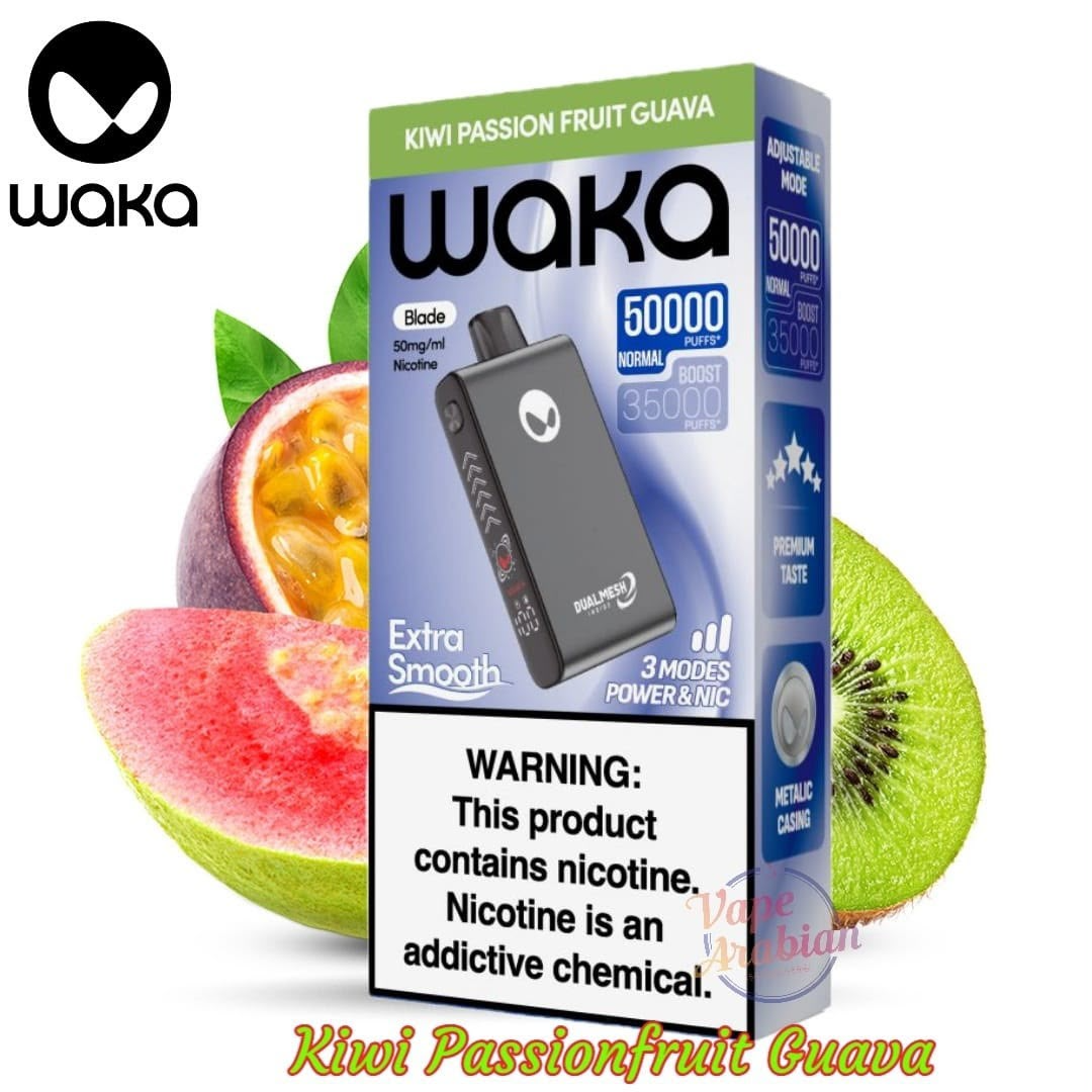 WAKA Blade 50000 Puffs Kiwi Passion Fruit Guava Disposable Vape